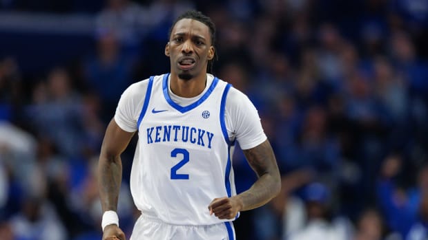 Dec 2, 2023; Lexington, Kentucky, USA; Kentucky Wildcats forward Aaron Bradshaw (2) runs down the court after making a basket against the North Carolina-Wilmington Seahawks during the first half at Rupp Arena at Central Bank Center. Mandatory Credit: Jordan Prather-USA TODAY Sports